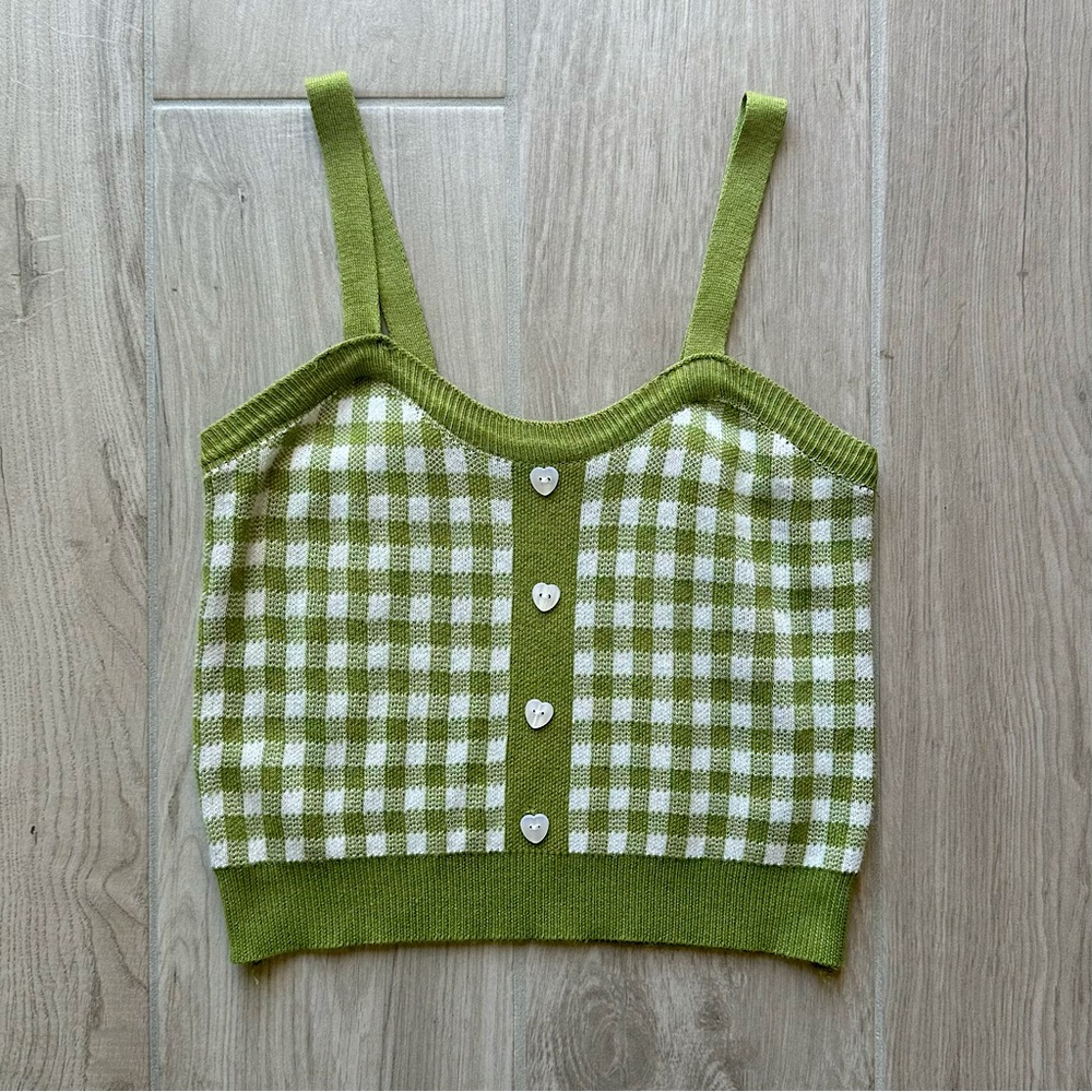 Urban Outfitters Cropped Gingham Sweater Top